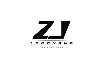 ZJ racer logo. Racing logo design for racing, driving and car or motorsport.