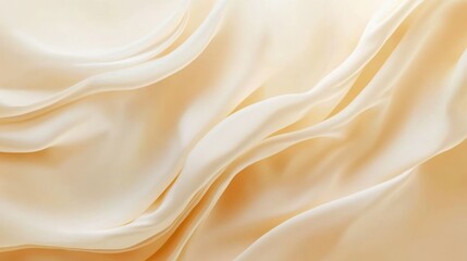 Fototapeta premium Smooth elegant cream colored flowing fabric creating soft folds