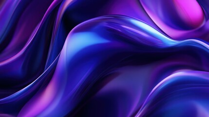 Obraz premium Abstract Composition Depicting Flowing Surfaces in Shades of Blue Purple