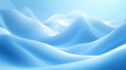 Fototapeta premium Abstract Waves Depicting Smooth Soft Curves of Blue Color