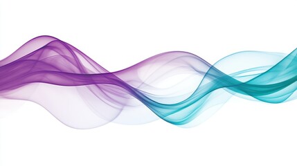 Fototapeta premium Flowing abstract waves of multiple colors against a white background
