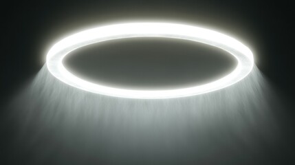 A bright glowing halo illuminates a dark background atmosphere