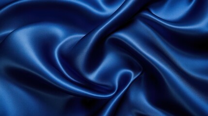 Fototapeta premium Blue Silk Fabric Displaying Its Smooth Texture And Softness