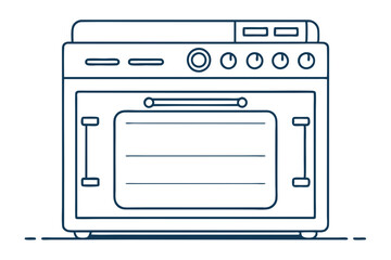Fototapeta premium Oven Line Art Vector Illustration, Simple and Elegant Design