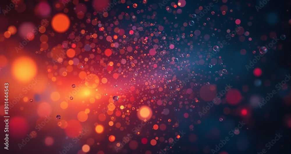 Poster a vibrant, abstract background with a bokeh effect featuring a myriad of lights in shades of red, or