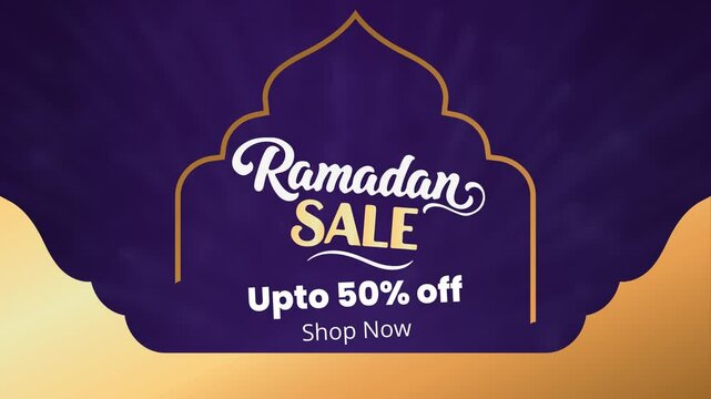 Ramadan Sale Up to 50% off English , Ramadan offer sale , 4k Landscape Video , horizontal video ,