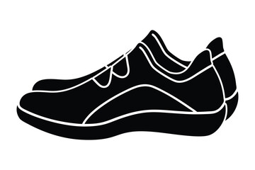 Silhouette of a pair of climbing shoes vector art illustration.eps