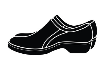 Silhouette of a pair of clog shoes vector art illustration.eps