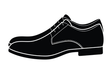 Silhouette of a pair of formal dress shoes vector art illustration.eps