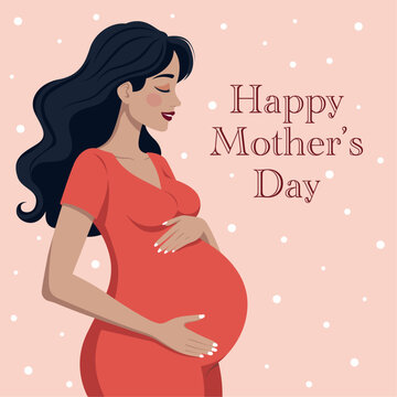 Pregnant woman on mother's day