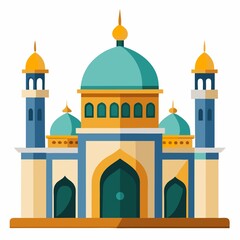 Ramadan mosque isolate on white background