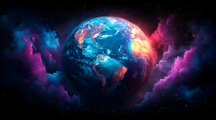 Fototapeta premium Earth in Cosmic Clouds