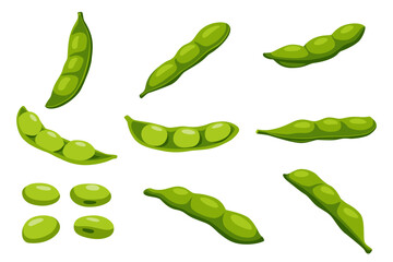 Soybean pods, edamame beans vector illustration for ad soy product.eps 10. perfect for wallpaper or design elements	