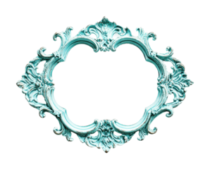 Vintage ornate frame for showcasing creative art or design elements in interior decor projects, cut out