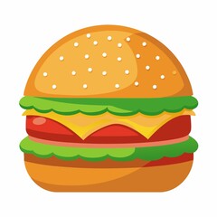 burger isolated on white background