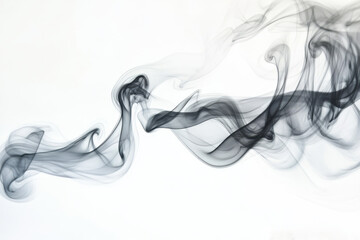 Ethereal Smoke Wisps Drift on White Backdrop