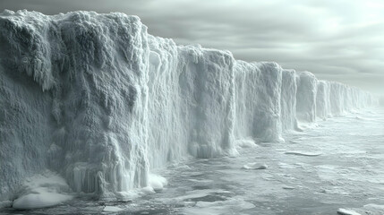 Frozen Ice Cliffs, Antarctic Landscape