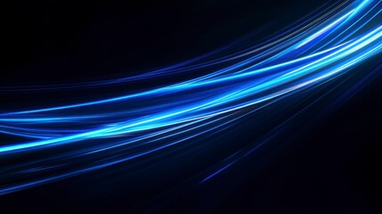 Abstract blue light streaks on dark background. Possible use Design element