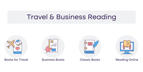 Travel  Business Reading &ndash; Exploring Literature for Work and Leisure with Editable Stroke