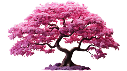 3D Plum Tree Variant isolated on transparent background, PNG