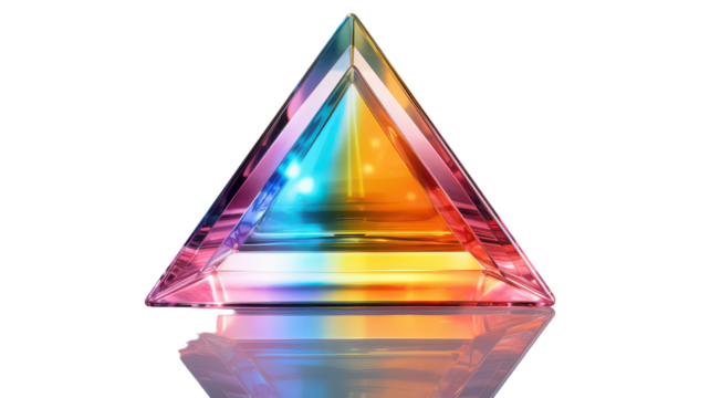 3D Prism isolated on transparent background, PNG