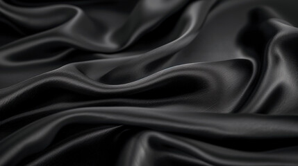 Obraz premium Minimalistic abstract black silk with luxurious soft texture