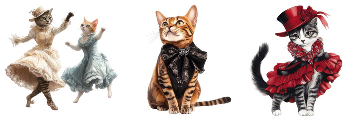 set of a catwalk a playful nod to feline grace and elegance isolated a transform background.