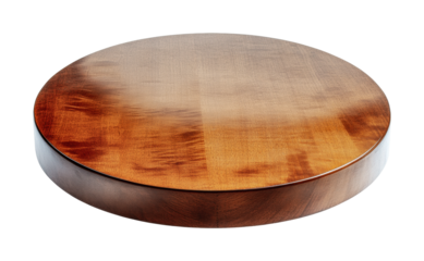 Round wooden display platform for showcasing products, perfect for creative presentations and artistic displays, cut out