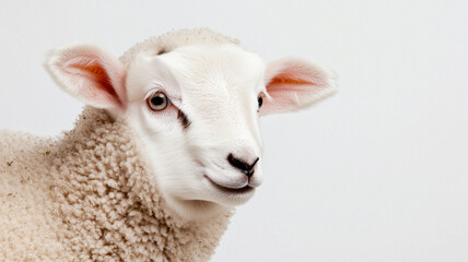 Fototapeta premium Cute White Lamb Isolation 