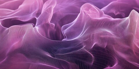 Obraz premium Futuristic 3D Polygonal Landscape. Abstract Dark Wave Structure with Artistic Mesh Connections