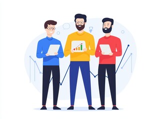 Three Professionals Analyzing Digital Marketing Analytics on Tablet Devices