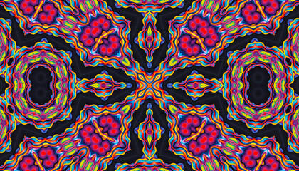 Bright multicolor kaleidoscopic background with abstract pattern