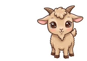 Adorable Kid Goat: A Charming Cartoon Illustration