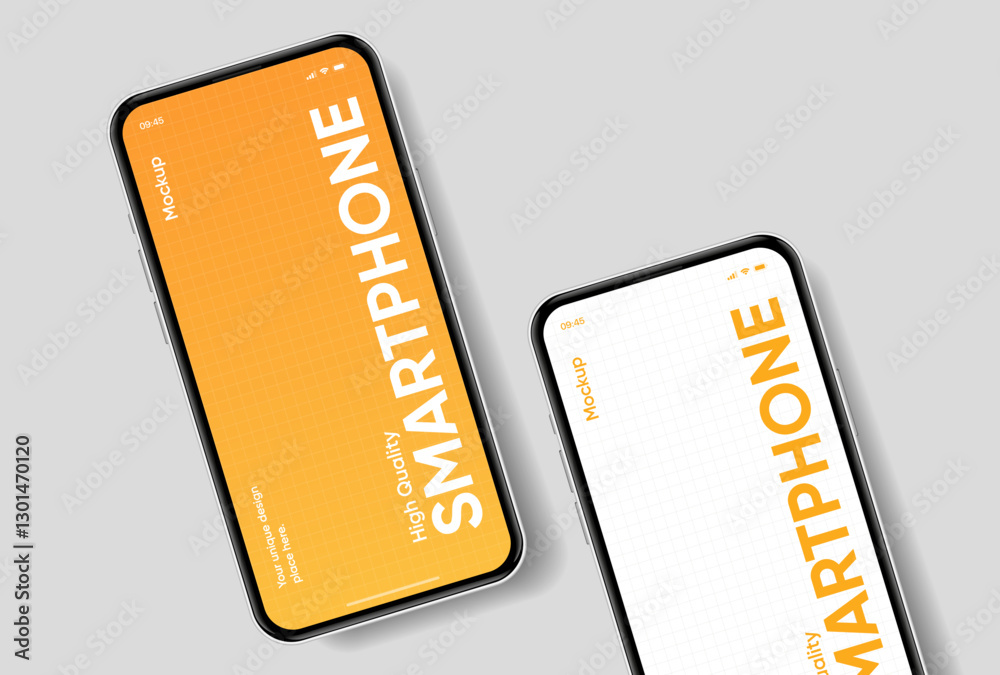 Aufkleber Realistic smartphone mockup. Mobile phone vector with isolated on white background. Device front view. 3D mobile phone with shadow. Realistic, high quality smart phone mockup for ui ux presentation.