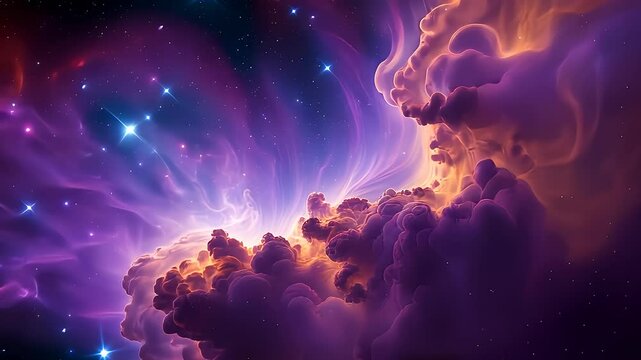 Colorful Cosmic Nebula Formation
