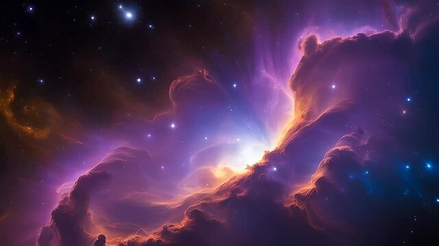 Glowing Interstellar Nebula Clouds
