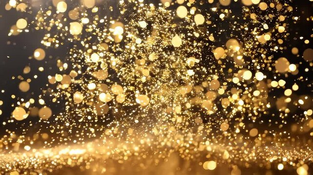 Floating Golden Dust in Air