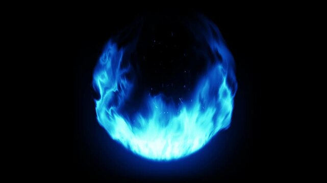 Effect Glowing blue flames Animation Loop