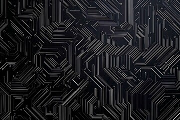 Abstract close-up of a glowing blue digital circuit board, showcasing intricate connections and technological design on a black background.
