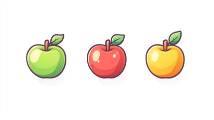 Three Apples Illustration