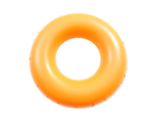 Orange inflatable ring isolated on transparent background