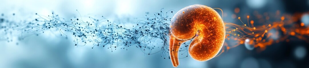 Abstract Representation of Healthy Digestion and Kidney Function with Fluid and Colorful Dynamics. Generative AI