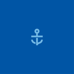 Anchor icon logo flat vector design