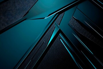 Obraz premium Abstract close-up of a glowing blue digital circuit board, showcasing intricate connections and technological design on a black background. 