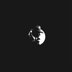 Detective icon logo flat vector design