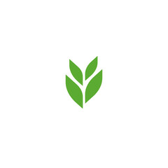 Leaf icon logo flat vector design