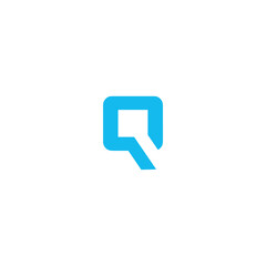 Letter Q icon logo flat vector design