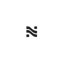 Fototapeta premium Letter N icon logo flat vector design