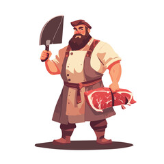 Carpenter character design and illustration in vector format