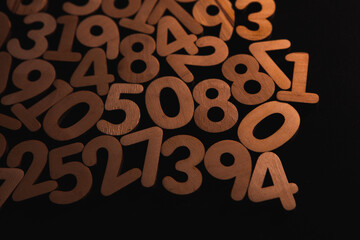 Background of numbers. from zero to nine. Numbers texture. Finance data concept. Mathematic. Seamless pattern with numbers. financial crisis concept. Business success.